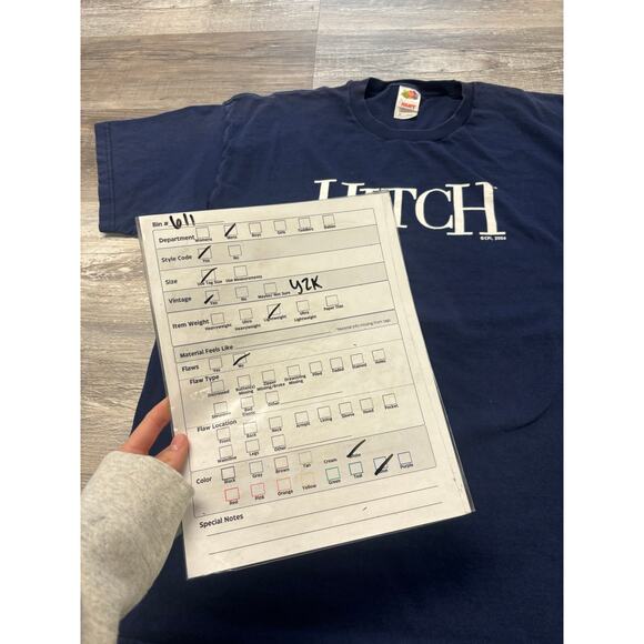 Vintage Y2K Hitch Fruit Of The Loom Blue Mens XL Crewneck Movie Promo T-Shirt - Picture 8 of 9